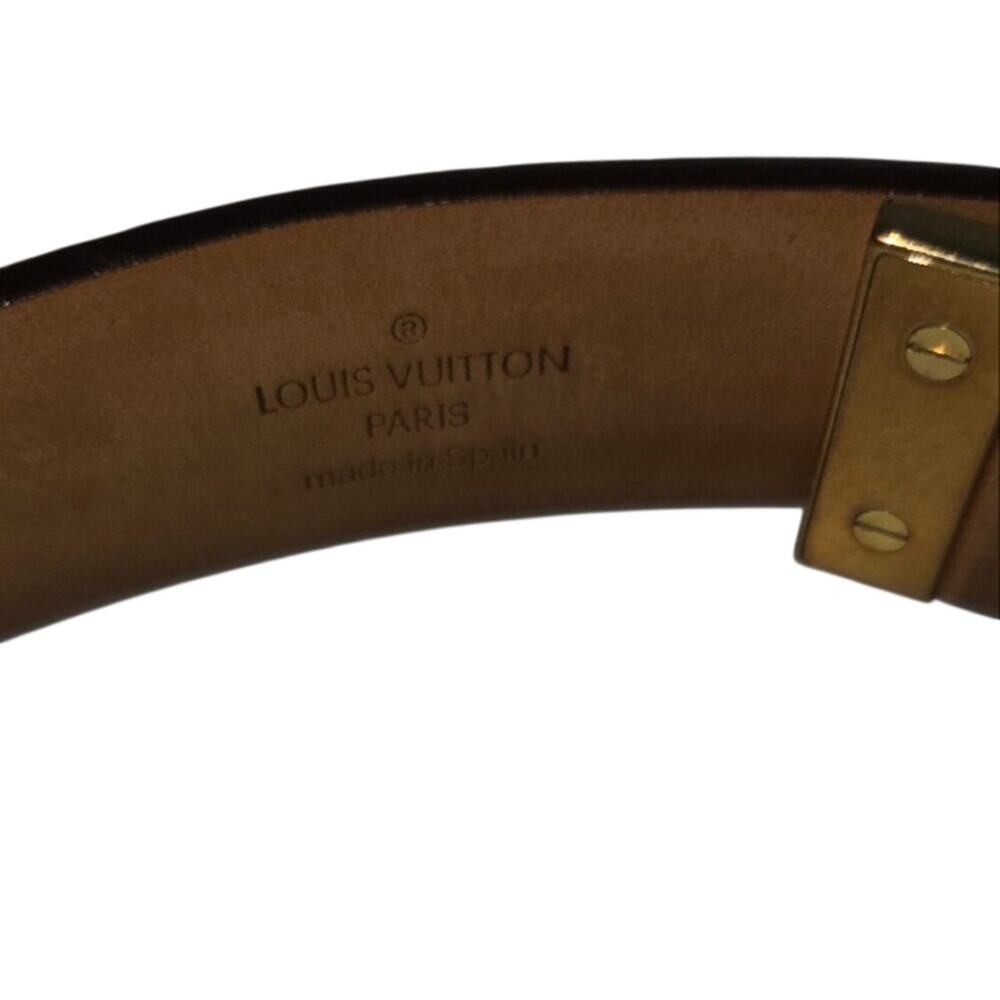 Louis Vuitton Damier Ebene Brown Belt with Gold Buckle - Picture 2 of 10